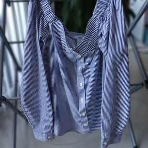 Macy's Bar III Off-The Shoulder Stripe Top